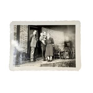 Vtg Grandparents with Grandchild Monochrome Photography Found Snapshot B&W